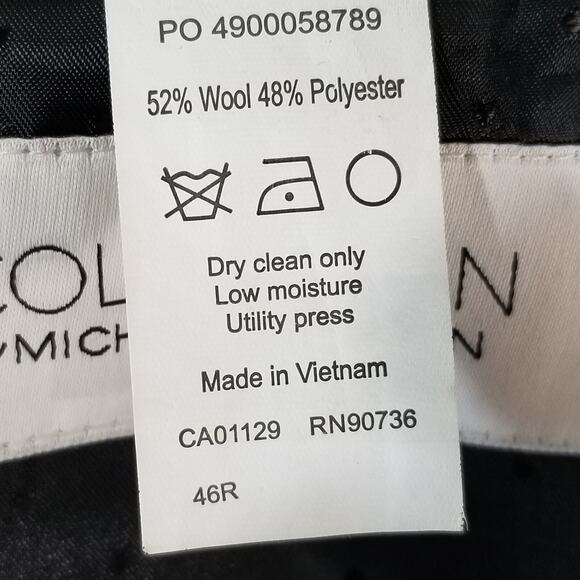 Michael Strahan suit men's 46R black window pane Wool Blend Pants 46x28 - Picture 11 of 11